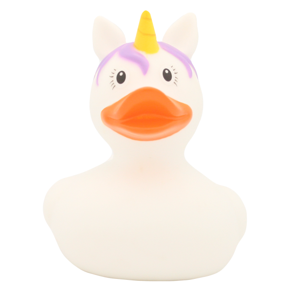 LILALU rubber duck unicorn white frontal view