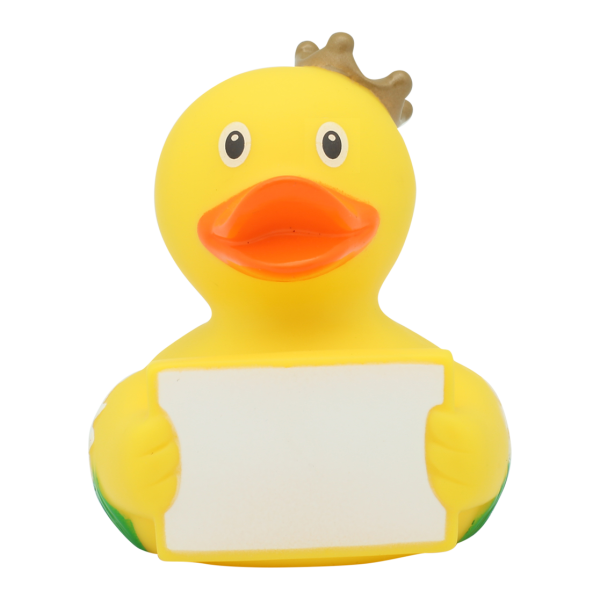 Duck with greeting sign