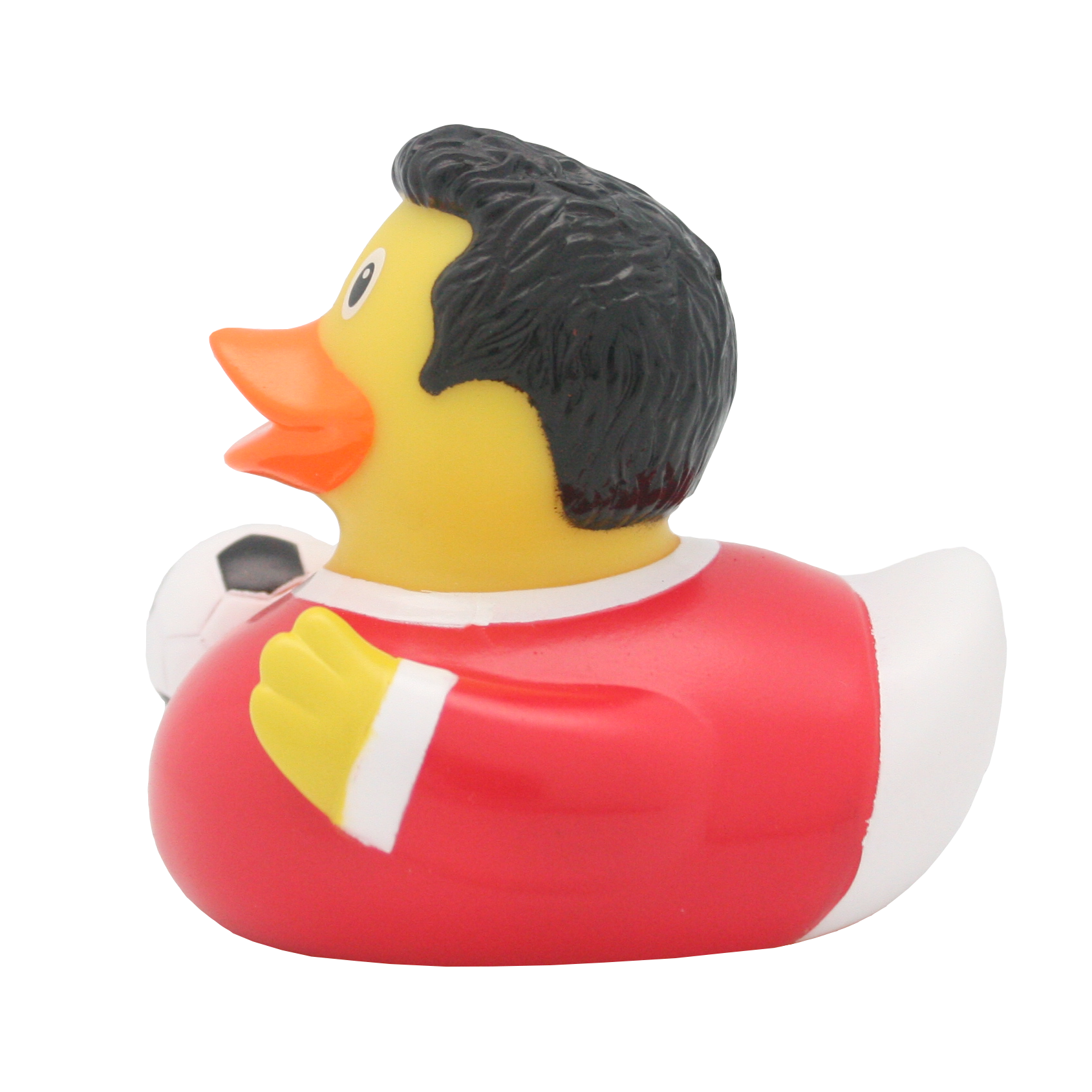 SHARE HAPPINESS - Football player rubber duck, red | LILALU