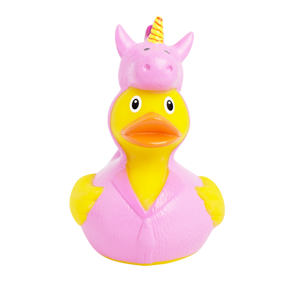 LILALU rubber duck unicorn costume frontal view
