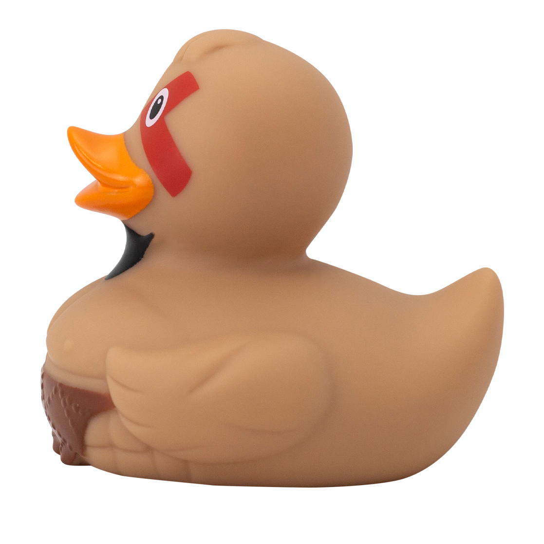 With lumbar protection and a large scar on the face, the rubber duck is per...