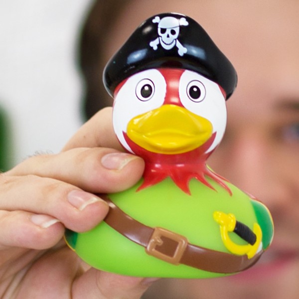 LILALU rubber duck Pirate Parrot in hands