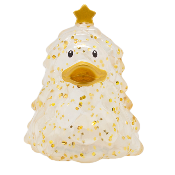 Glitter Christmas Tree Duck, gold
