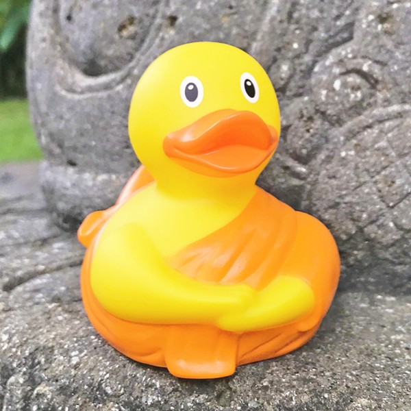LILALU rubber duck buddha on a stone