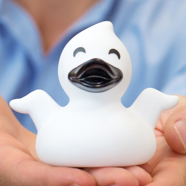 LILALU rubber duck Ghost sitting on hands