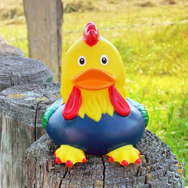 LILALU rubber duck rooster on a range