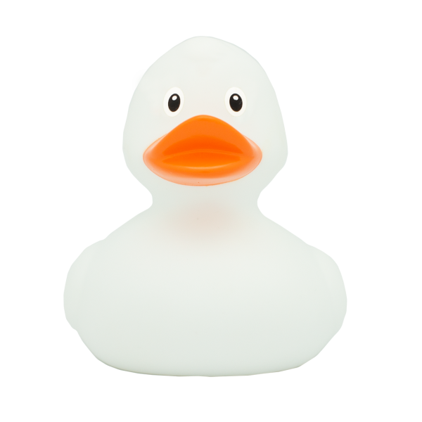 LILALU rubber duck white – individual logo imprint – promotional product