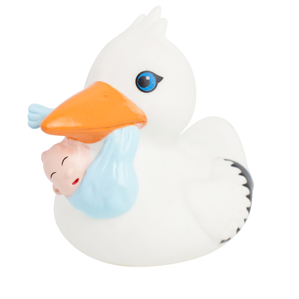 LILALU rubber duck Stork with Baby left half