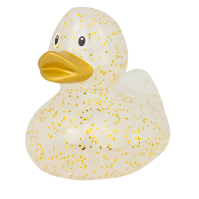 SHARE HAPPINESS - Glitter rubber duck, gold | LILALU