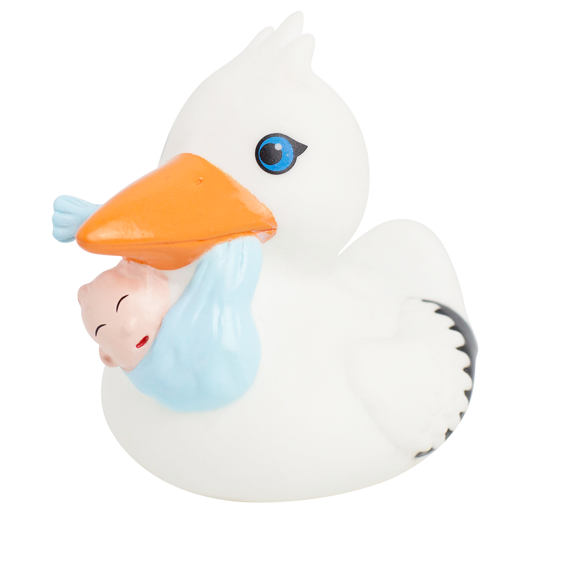 Badeente Storch mit Baby Quietscheente Quietscheentchen Plastikente 