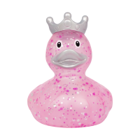 Glitzer Ente mit Krone, pink