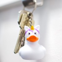 LILALU rubber duck key chain Unicron white on a key