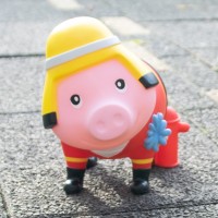 LILALU BIGGYS piggy bank fireman on the street